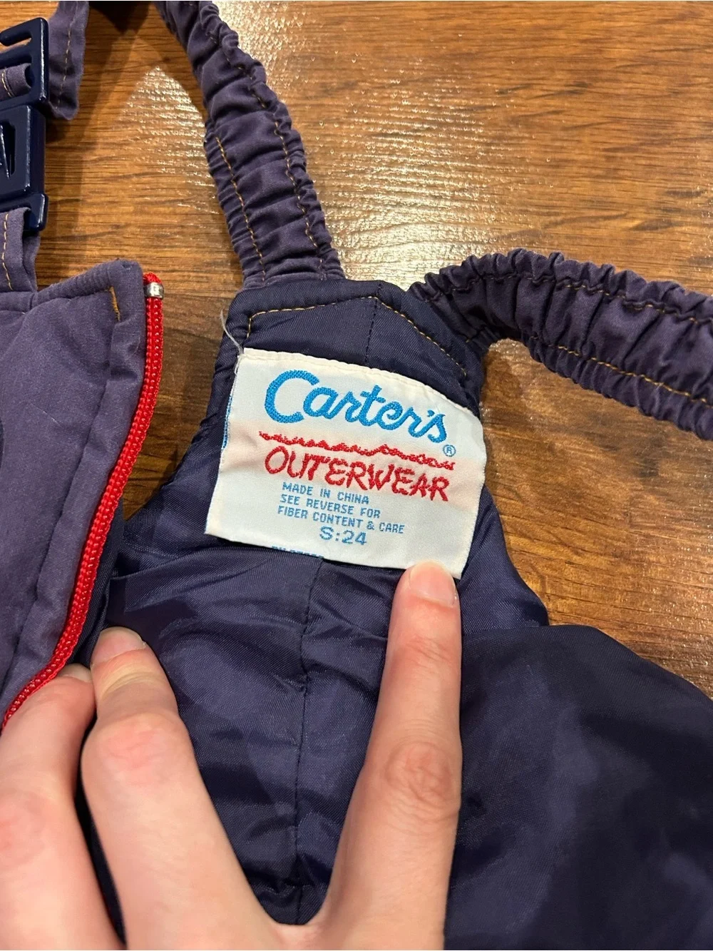Vintage 90’s Carter's Blue Red Bib Ski Snow Pants Size 24M Winter Outerwear